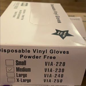 1 Medium box/s Vinyl Gloves